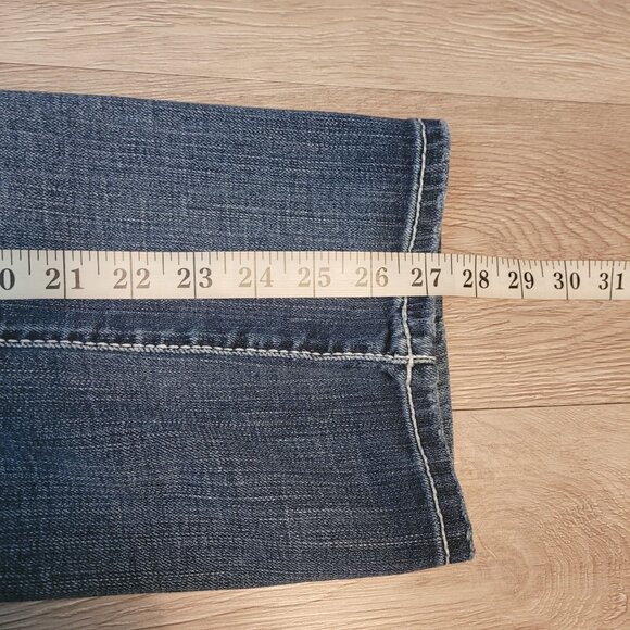 BKE Jeans Sz 36 Culture Crop Straight Mid Rise Medium Light Wash Stretch Denim - Picture 9 of 11